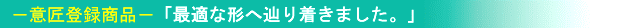 意匠登録商品「最適な形へ辿り着きました。」
